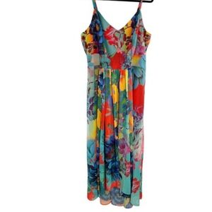City Chic Colorful Floral High Low Sleeveless Maxi Dress Women's Plus SizeM (18)